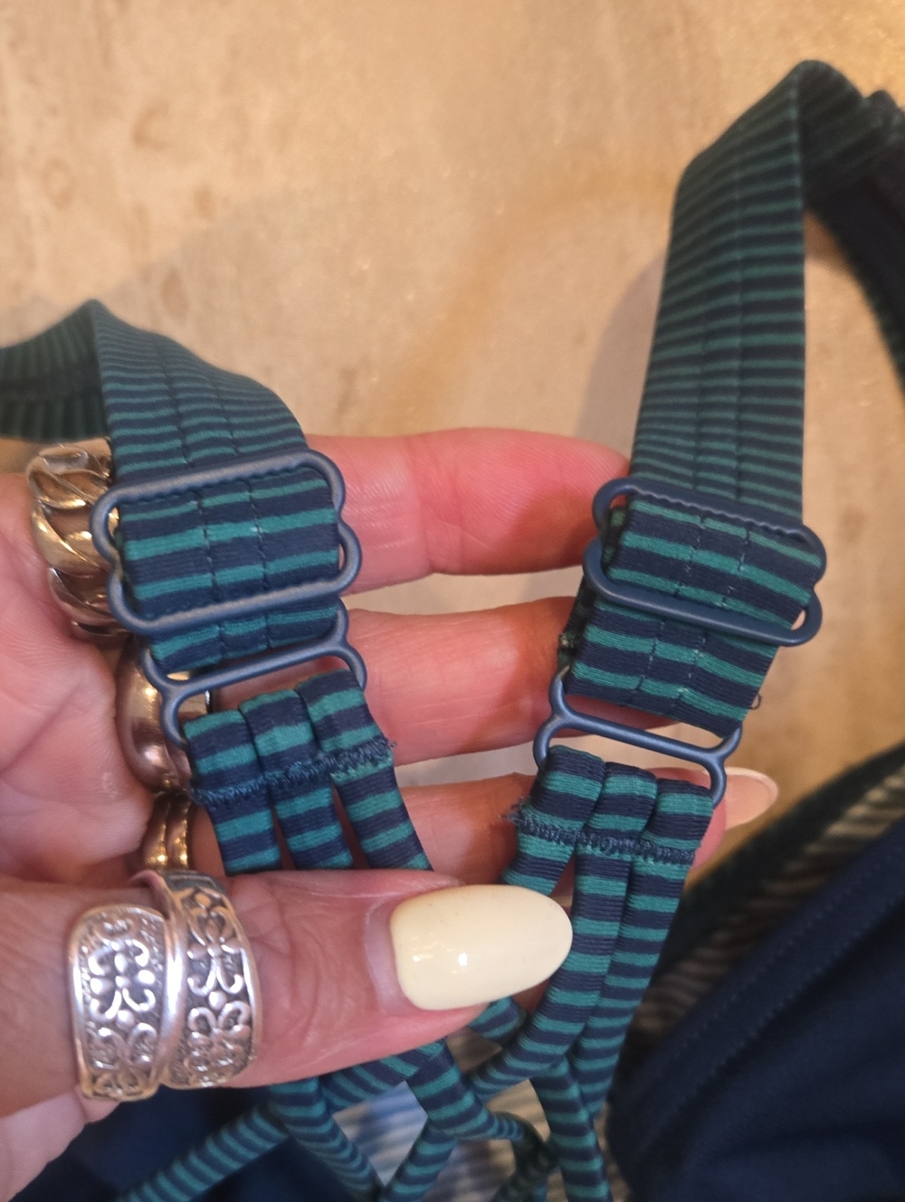 Prana Blue/Green Strappy Back Bikini Top - Picture 6 of 9